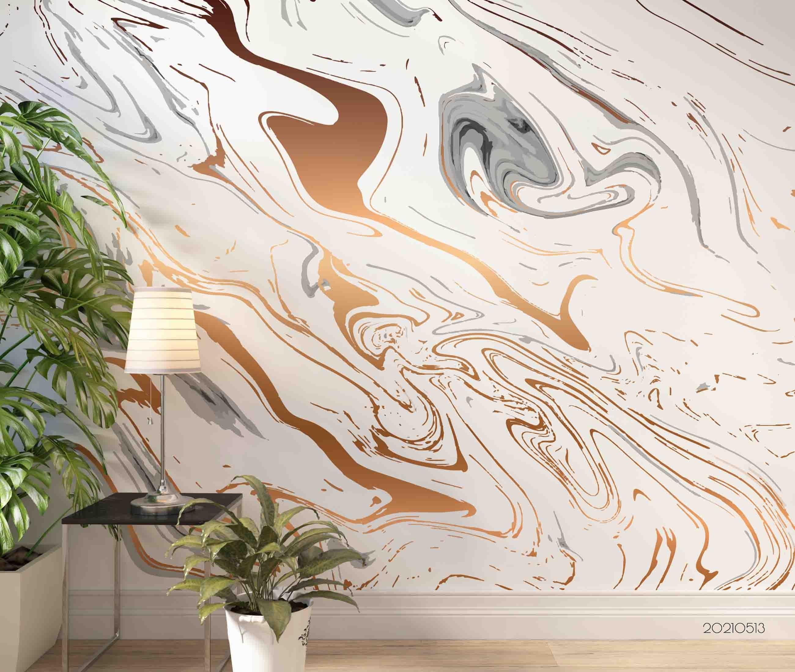 3D Neutral Abstract Marble soft neutral abstract marble wall mural wallpaper for bedroom - view 4