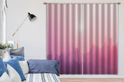 3D Abstract City Building Pink Curtains and Drapes LLL 121- Jess Art Decoration