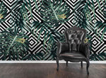3D Tropical Leaves Square Geometric Wall Mural Wallpaper 25- Jess Art Decoration
