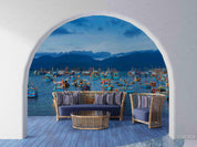 3D Europe Oceans Bay Boat Wall Mural Wallpaper SWW4997- Jess Art Decoration