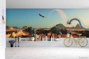 3D Space Mountain Aircraft Wall Mural Wallpaper SF89- Jess Art Decoration