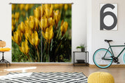 3D Yellow Tulip Floral Curtains and Drapes LQH 212- Jess Art Decoration