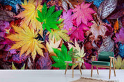 3D Color Maple Leaf Wall Mural Wallpaper LQH 719- Jess Art Decoration