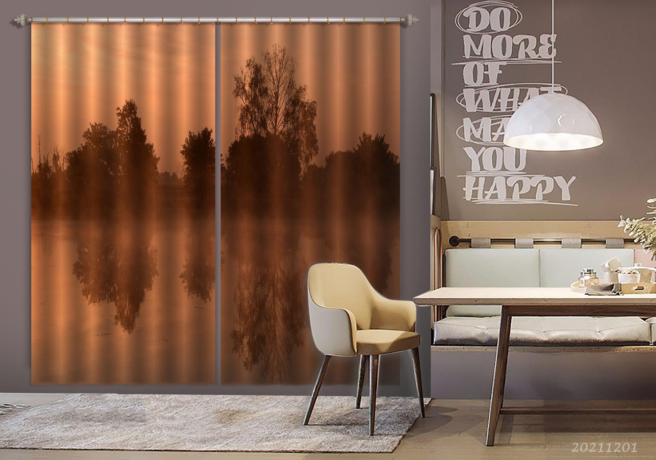 3D Landscape Plant Forest Yellow Curtains and Drapes LLL 13- Jess Art Decoration