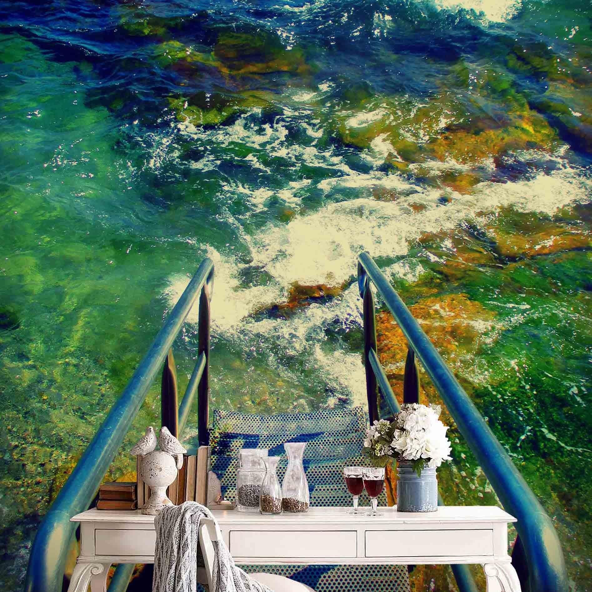 3D Sea Wave Steps Wall Mural Wallpaper 50- Jess Art Decoration