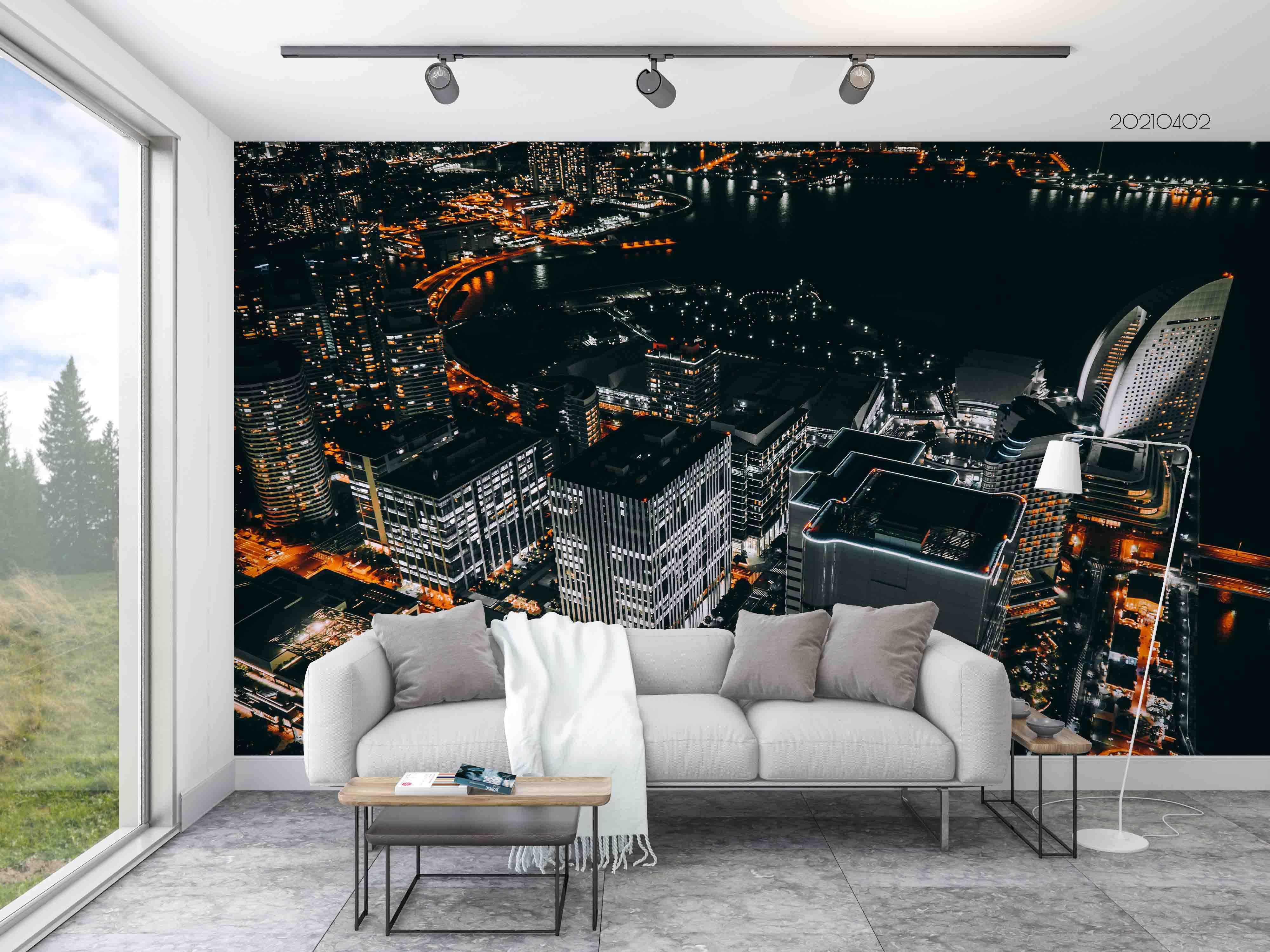 3D Architecture City Night View Wall Mural Wallpaper LQH 66- Jess Art Decoration