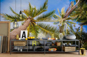 3D Blue Sky Coconut Tree Wall Mural Wallpaper 30- Jess Art Decoration