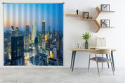 3D Blue Sky City Building Curtains and Drapes LQH 404- Jess Art Decoration