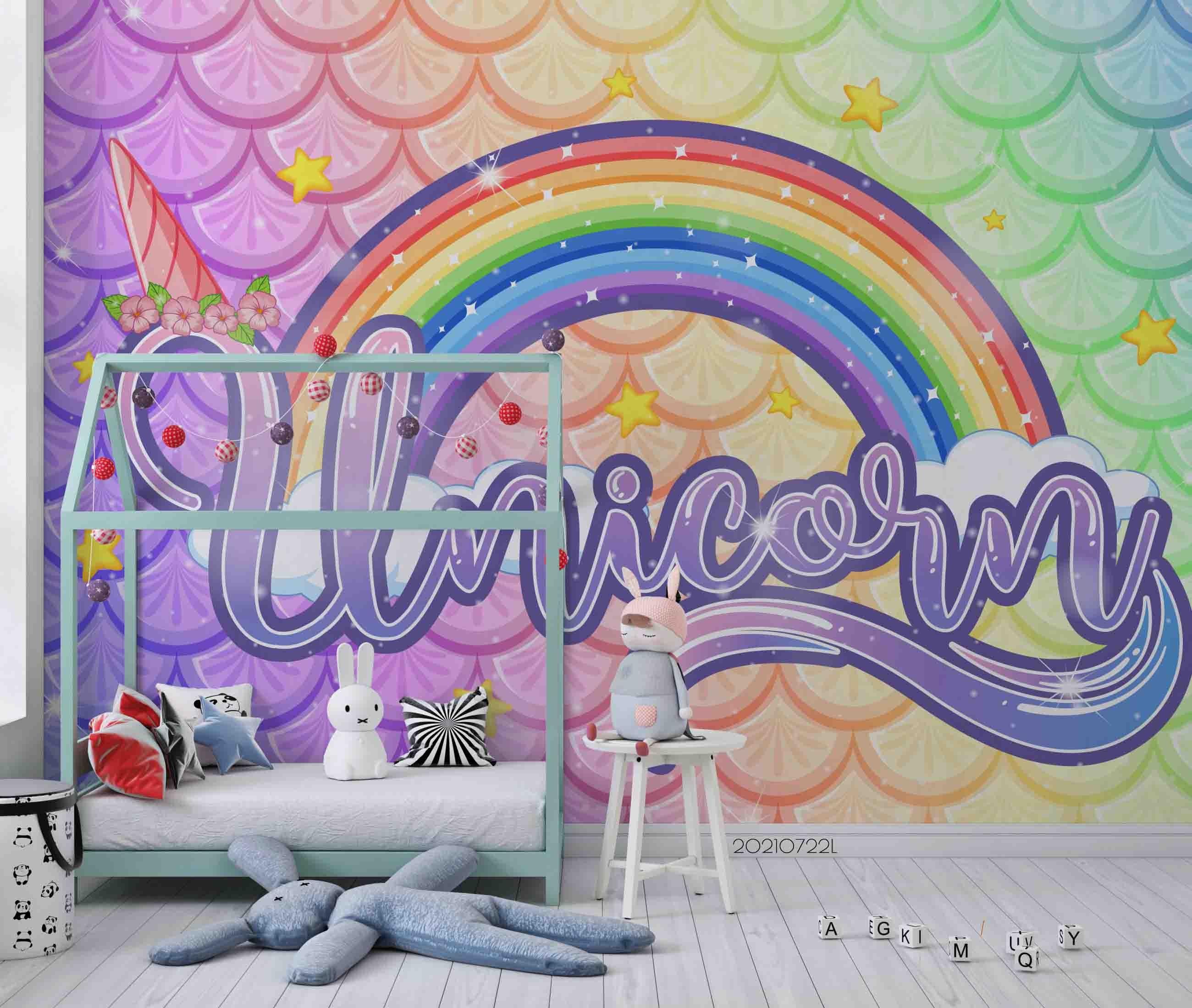 3D Hand-painted Color Rainbow Slogan Wall Mural Wallpaper SWW3587- Jess Art Decoration