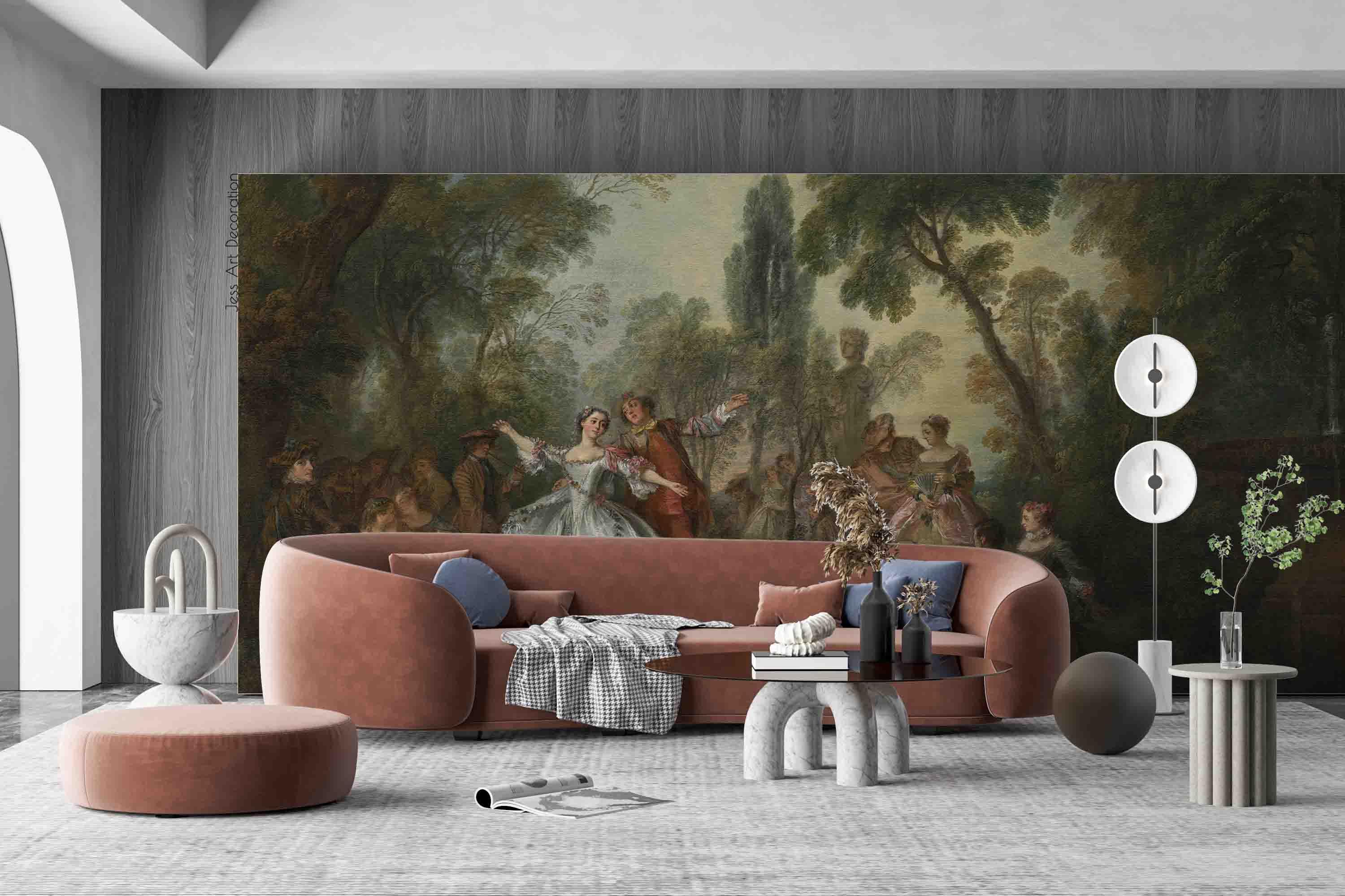 3D European Oil Painting Woods Dance People Wall Mural Wallpaper GD 2869- Jess Art Decoration