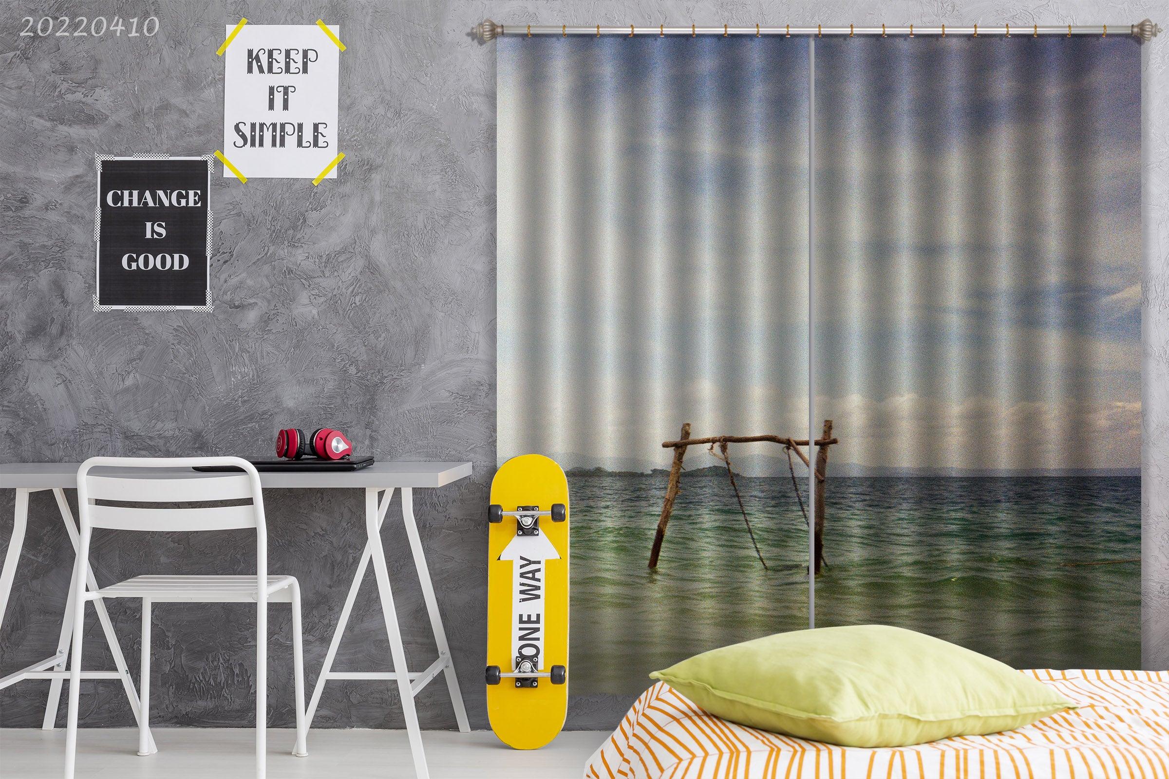 3D Landscape River Mountain Cloudy Swing Curtains and Drapes GD 3795- Jess Art Decoration
