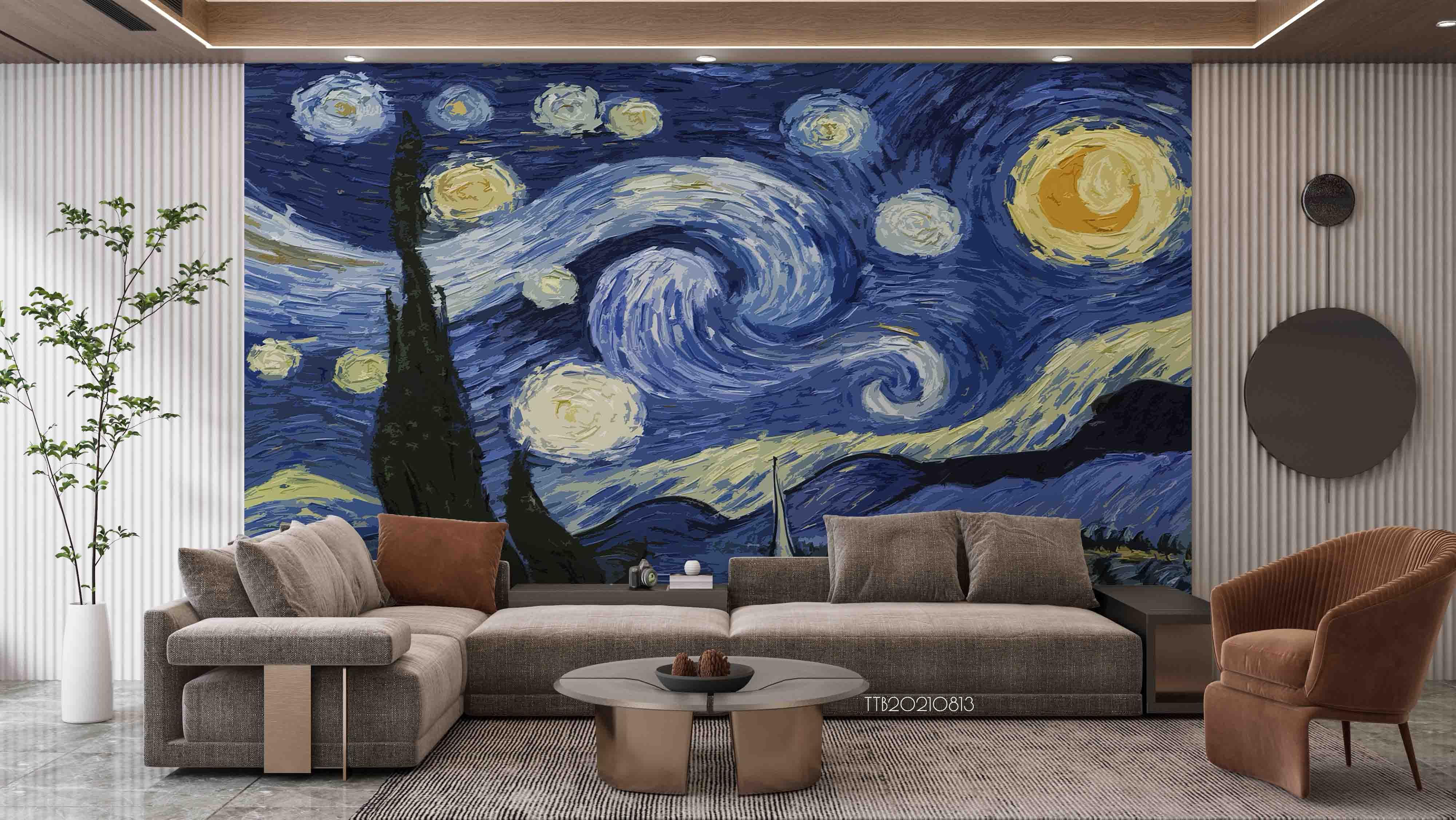3D Oil Painting Van Gogh Starry Sky Wall Mural Wallpaper 5071- Jess Art Decoration