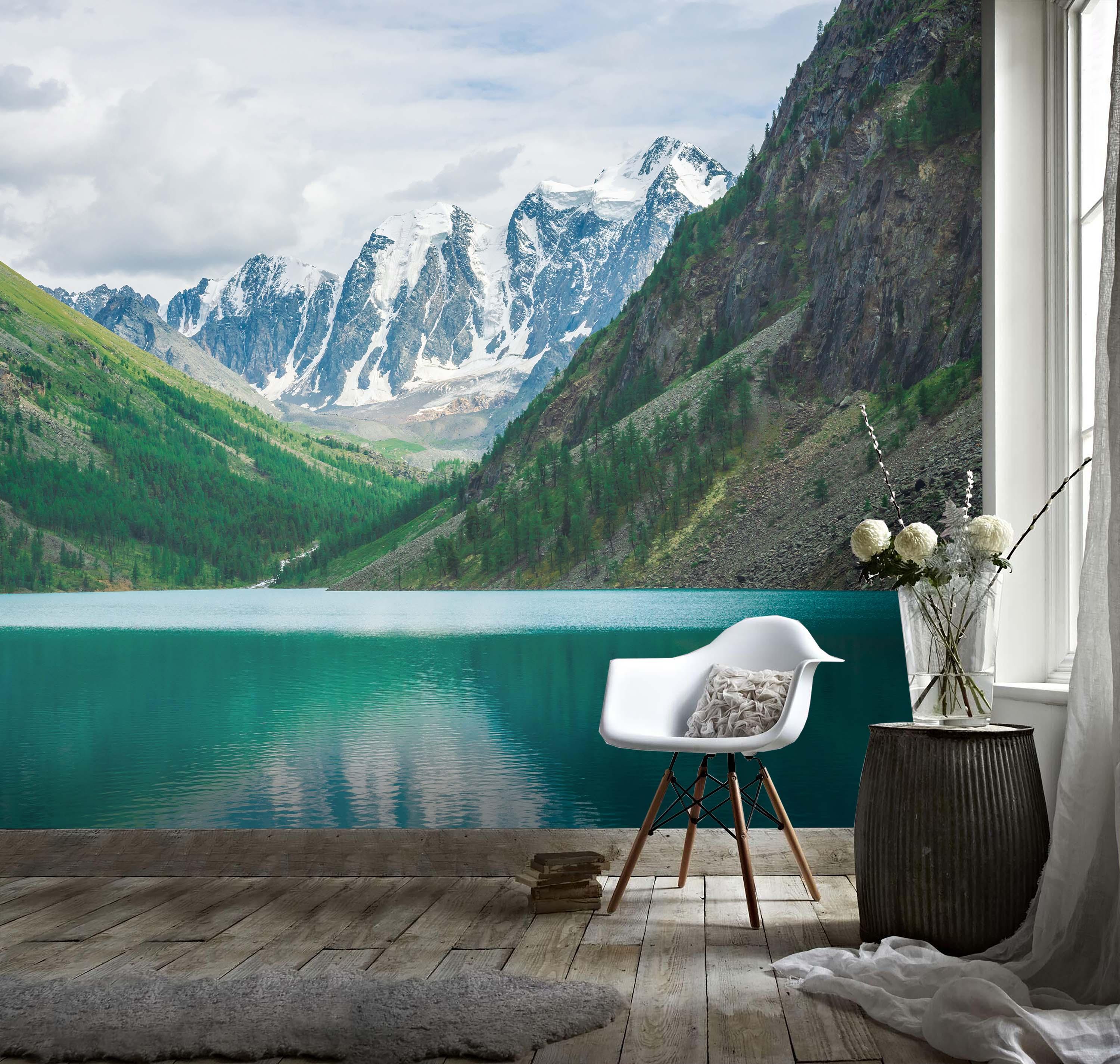 3D Lake Snow Mountain Wall Mural Wallpaper 100- Jess Art Decoration
