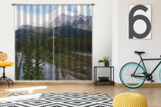 3D Woods River Mountain Landscape Curtains and Drapes GD 2618- Jess Art Decoration