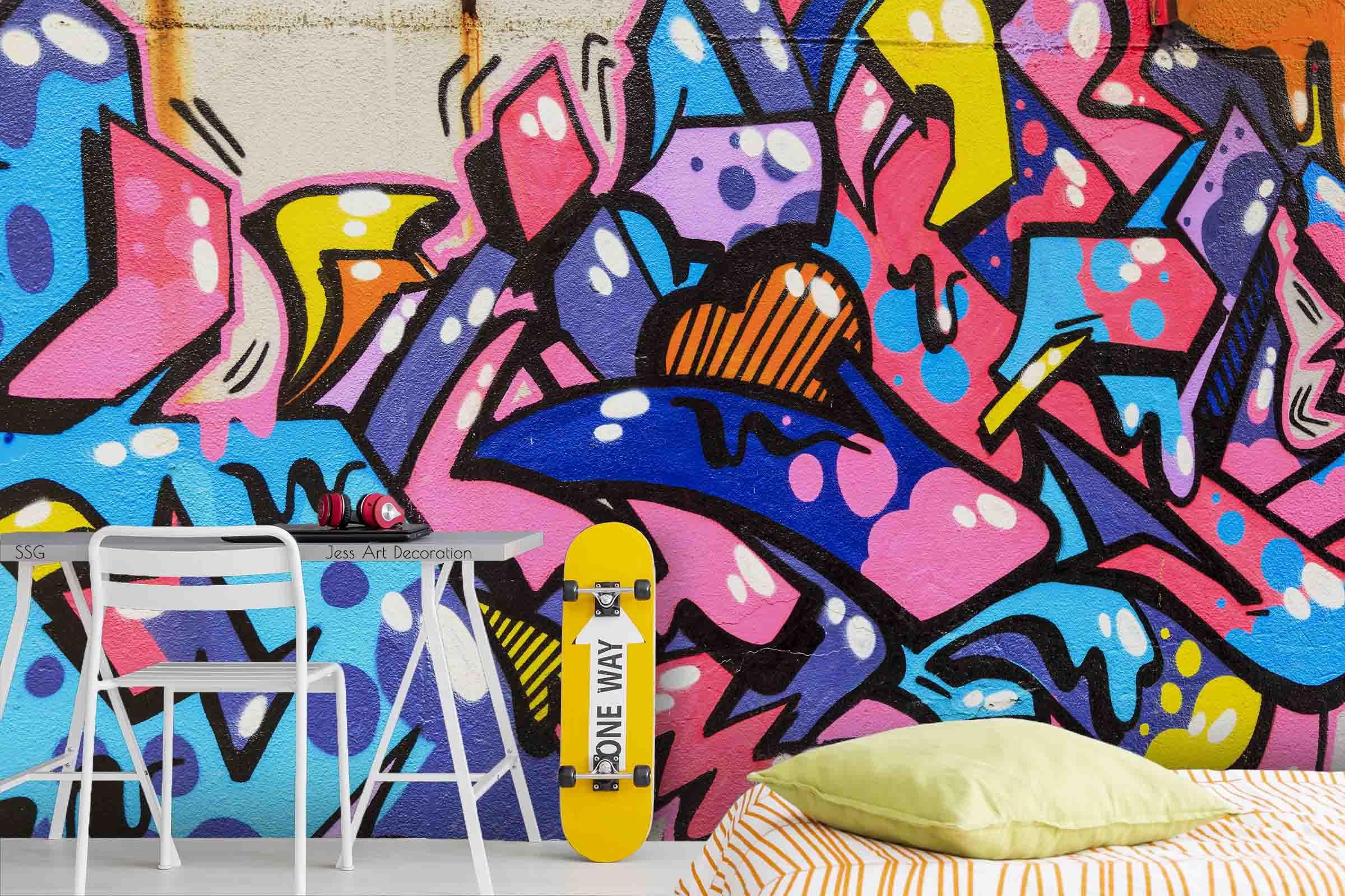 3D Abstract Graffiti Wall Mural Wallpaper  sww 72- Jess Art Decoration