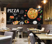 3D Blackboard Pizza Wall Mural Wallpaper sww 84- Jess Art Decoration