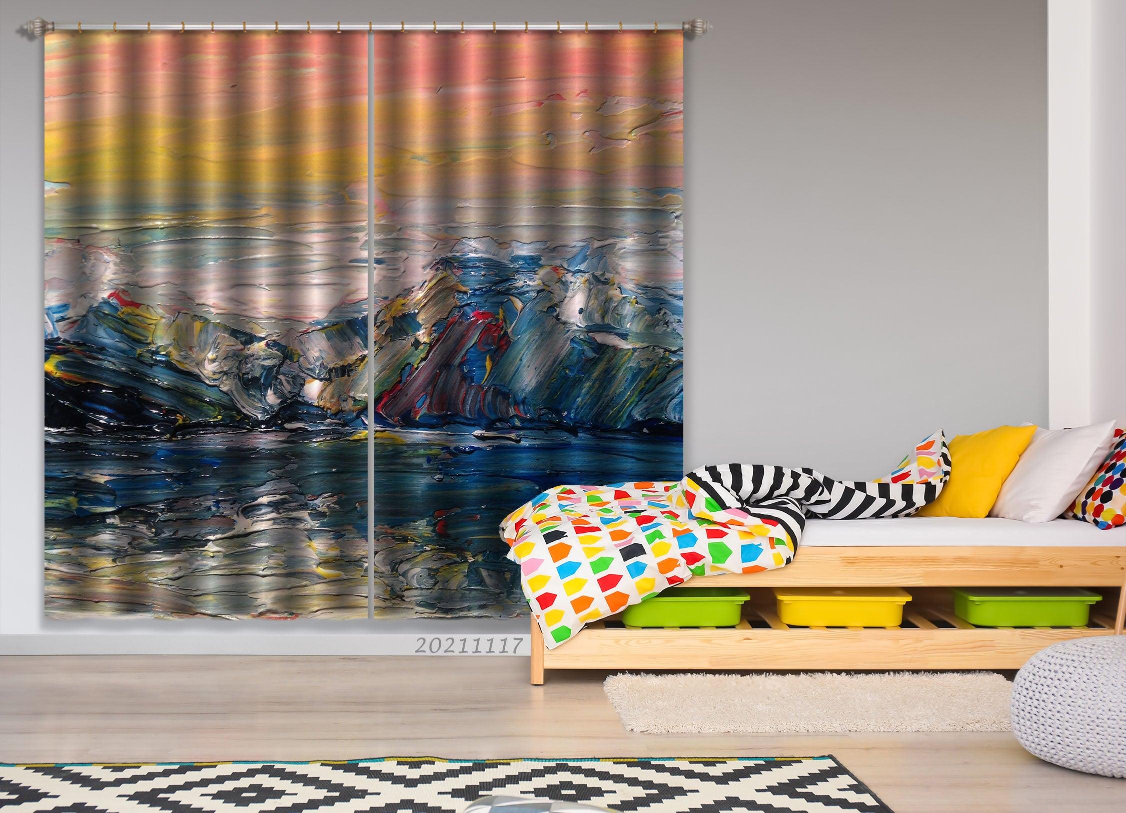 3D Landscape Oil Painting Curtains and Drapes LQH 180- Jess Art Decoration