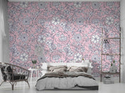 3D Vintage Floral Pink Background Wall Mural Wallpaper GD 4017- Jess Art Decoration