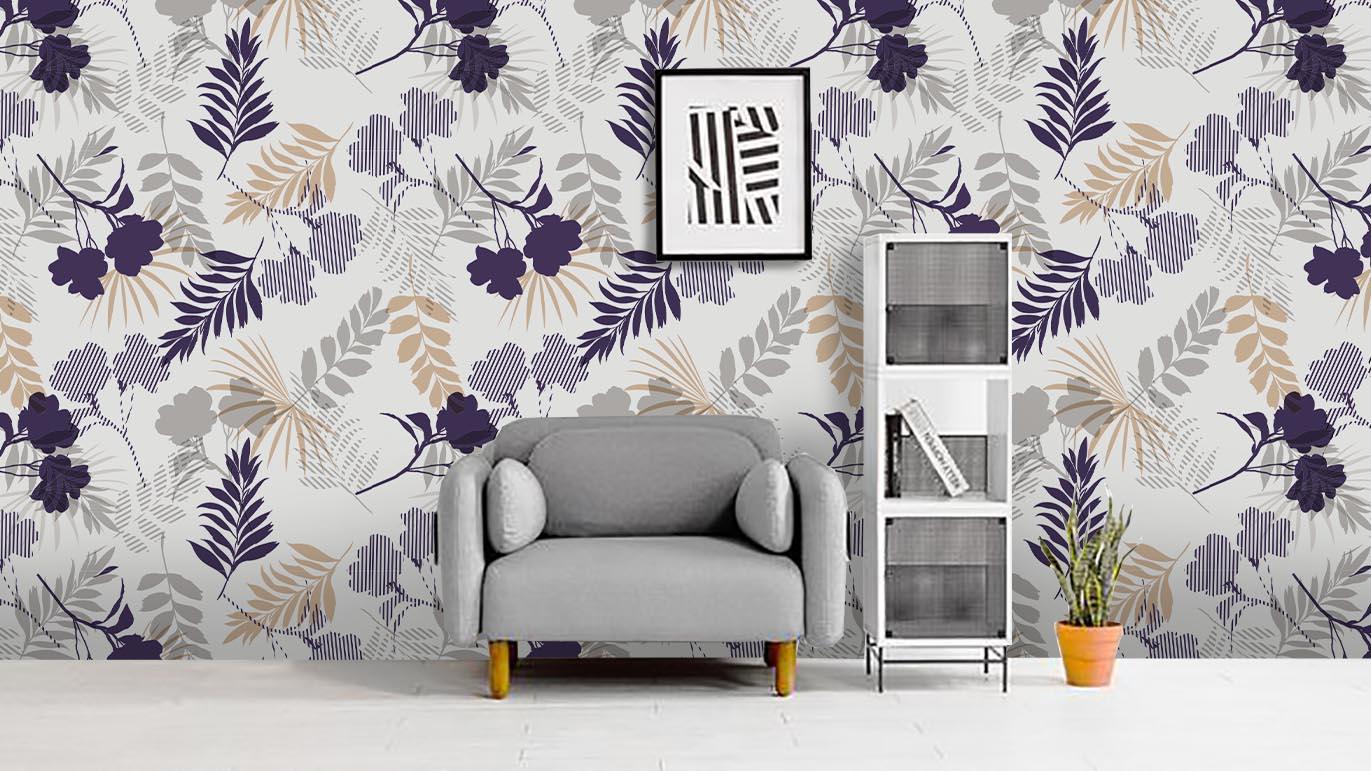 3D Dark Blue Flowers Leaves Wall Mural Wallpaper 22- Jess Art Decoration