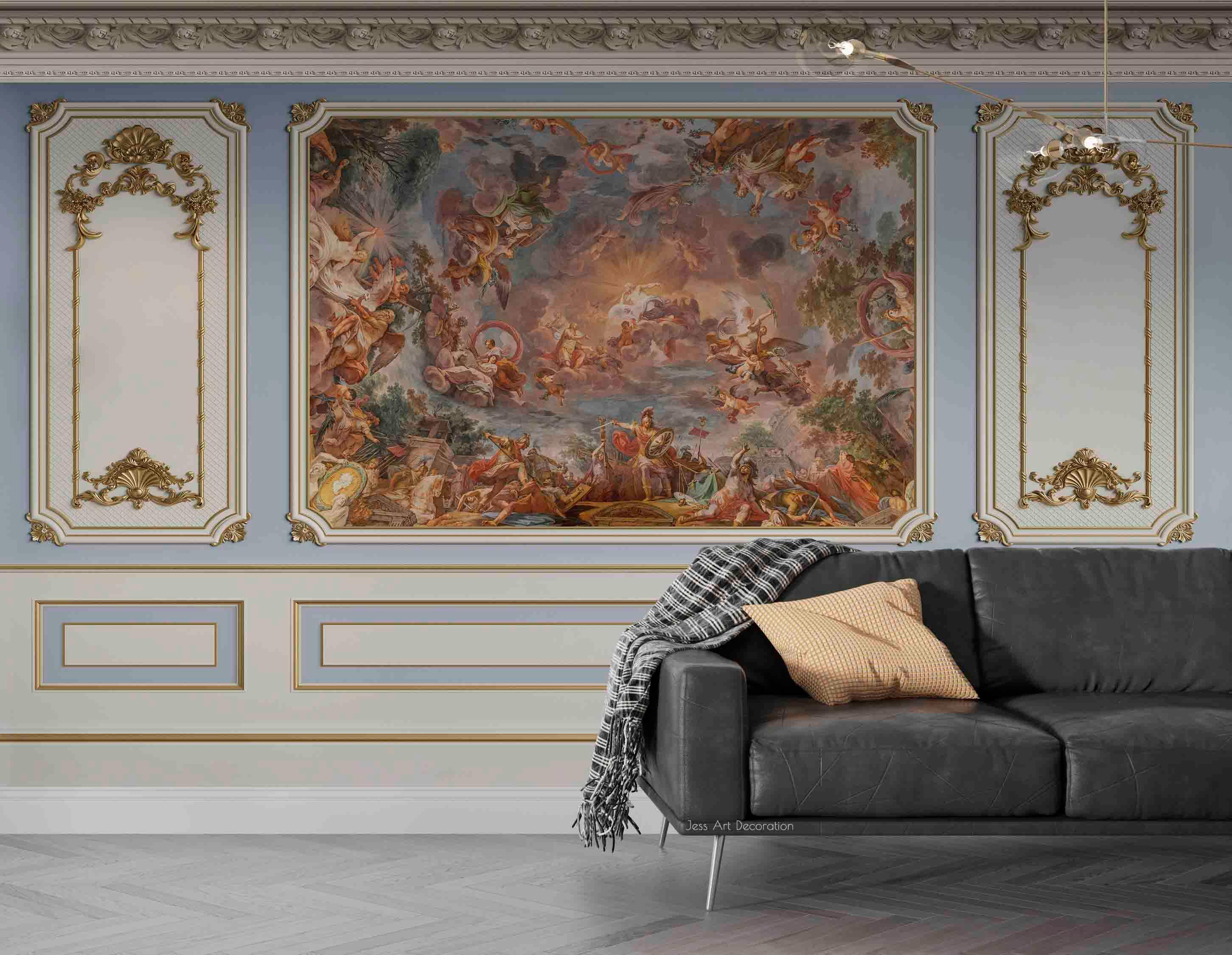3D European Oil Painting Geometric Relief Pattern Wall Mural Wallpaper GD 2976- Jess Art Decoration