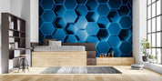3D Blue Hexagon Wall Mural Wallpaper sww 248- Jess Art Decoration