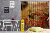 3D Autumn Branch Red Fruit Curtains and Drapes GD 3181- Jess Art Decoration