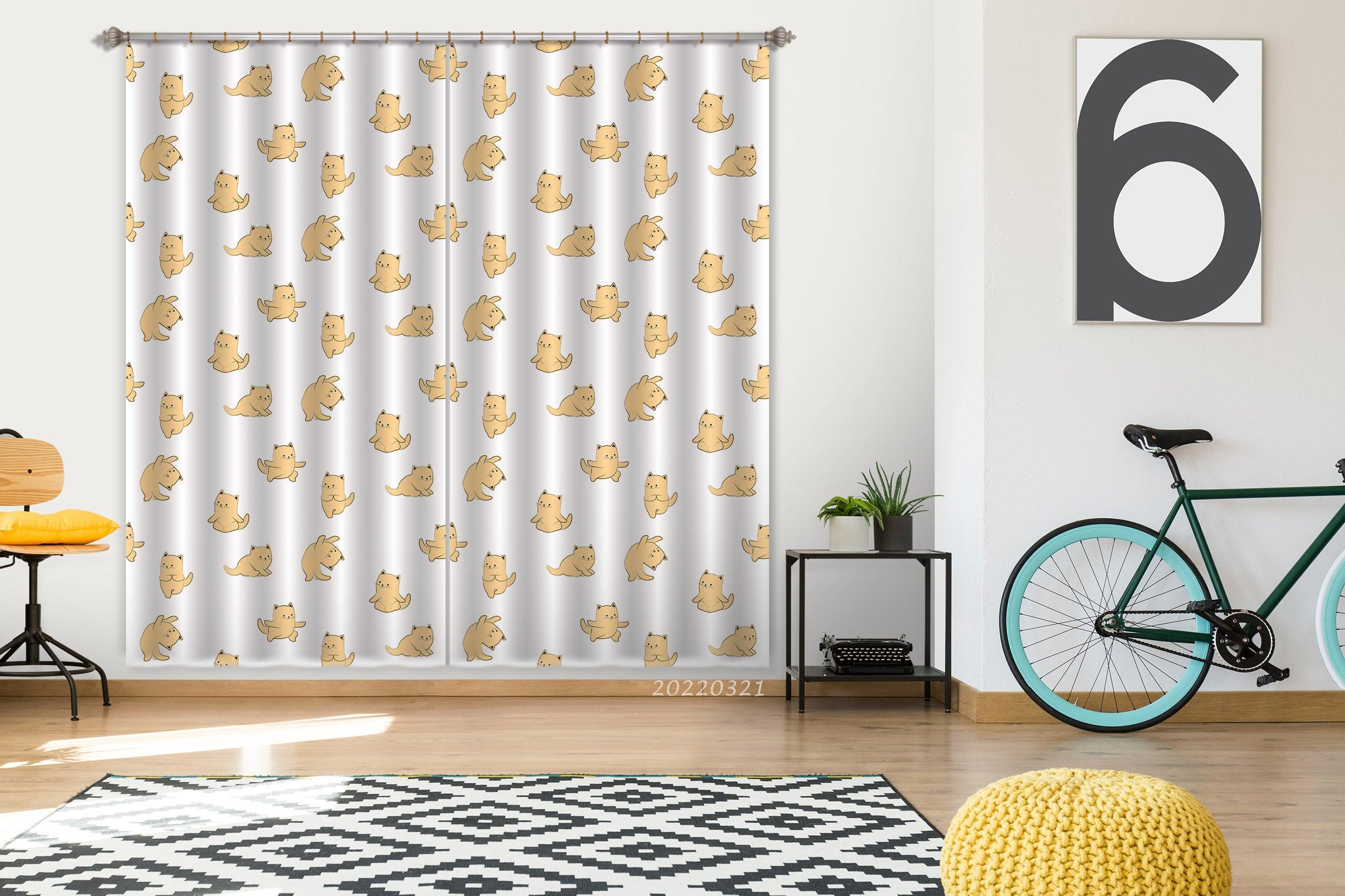 3D Cute Bear Different Action Pattern Curtains and Drapes GD 3145- Jess Art Decoration