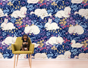 3D Cartoon Cute Animal Colorful Floral Wall Mural Wallpaper GD 334- Jess Art Decoration