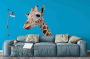 3D Giraffe Blue Wall Mural Wallpaper 57- Jess Art Decoration
