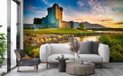 3D Old Castle Cream Mountain Sunset Scenery Wall Mural Wallpaper GD 554- Jess Art Decoration