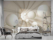 3D White Geometry Wall Mural Wallpaper LQH 73- Jess Art Decoration