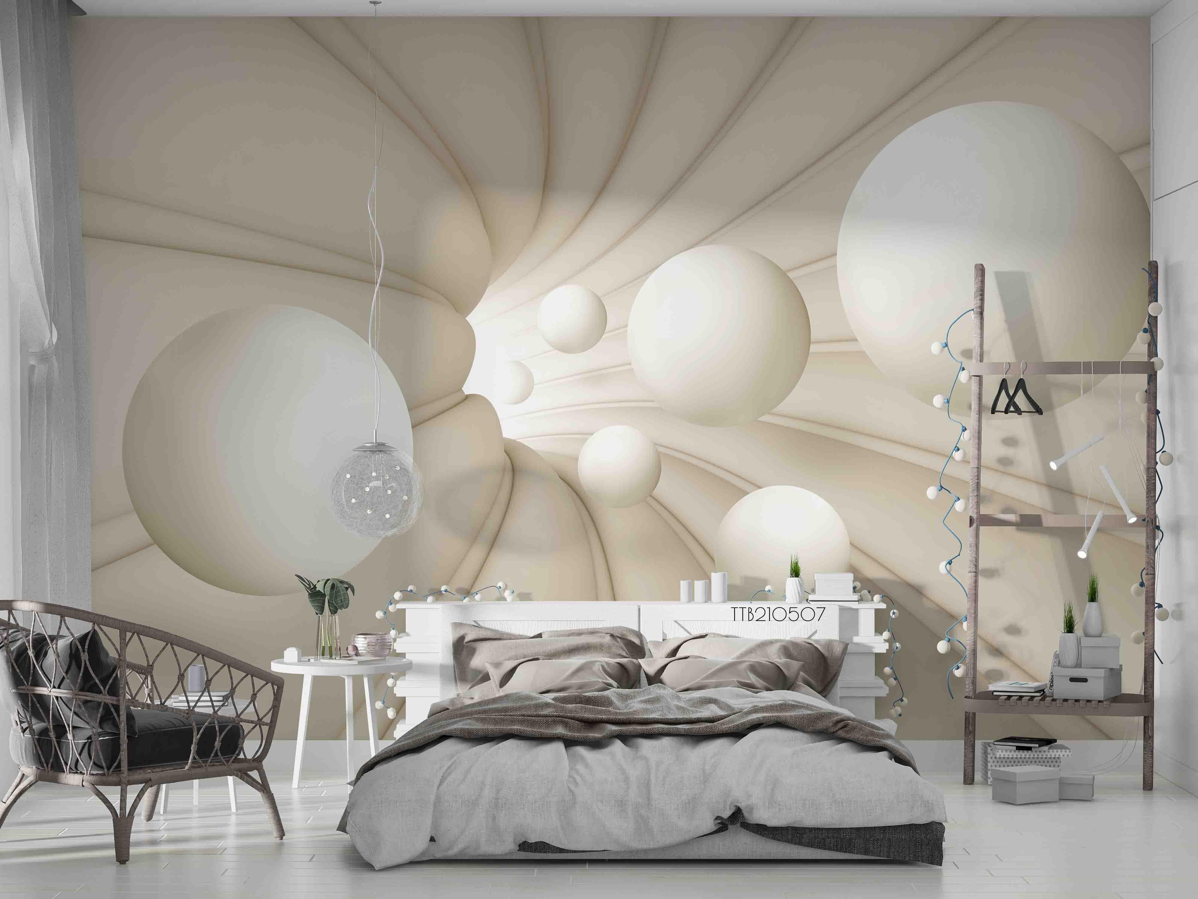 3D White Geometry Wall Mural Wallpaper LQH 73- Jess Art Decoration