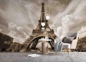3D Building Eiffel Tower Sky Plant Gray Landscape Wall Mural Wallpaper LLL 1977- Jess Art Decoration