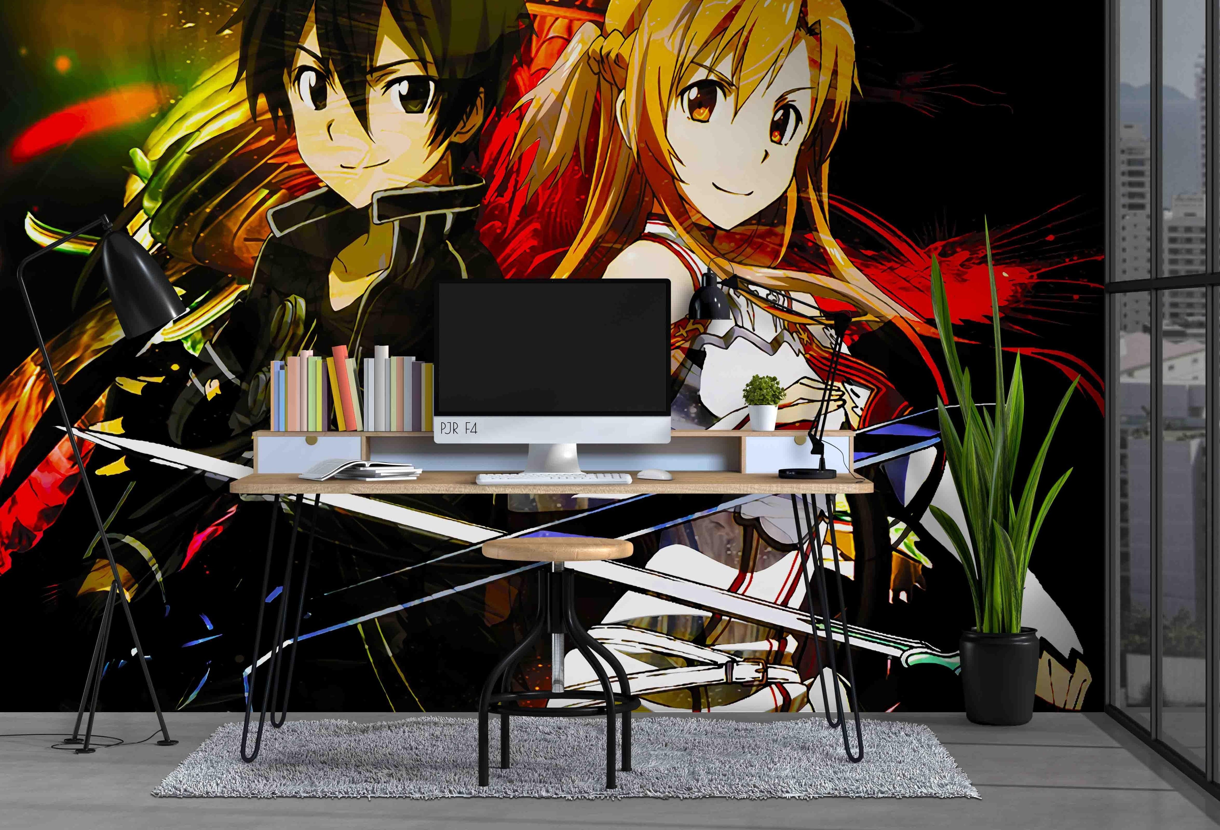 3D Anime Fighting Duo anime fighting duo mural wall mural wallpaper for teen room - view 4