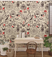 3D Retro Eye Hand Skeleton Totem Wall Mural Wallpaper LQH 176- Jess Art Decoration