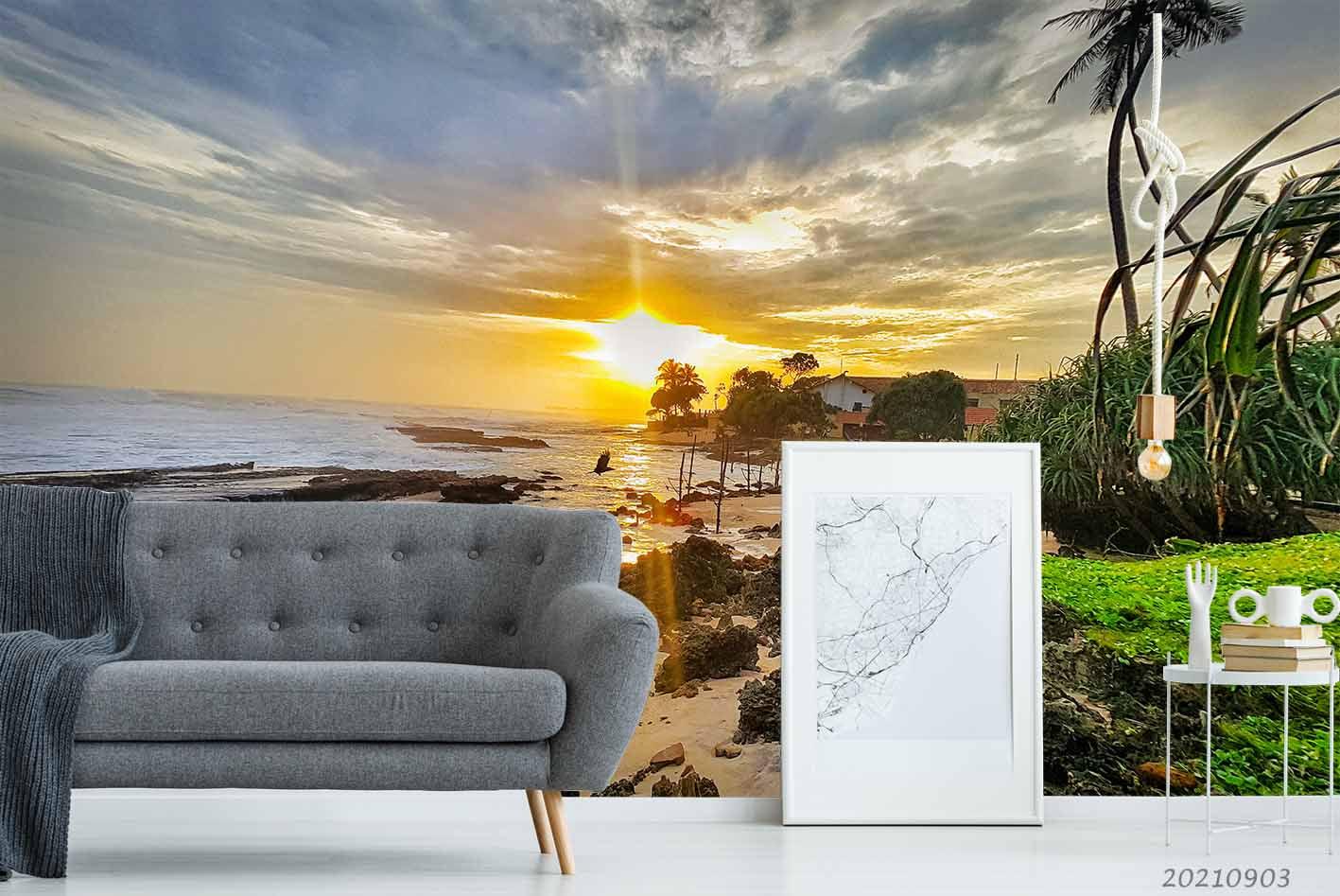 3D Sunset Sky Sea Landscape Wall Mural Wallpaper LQH 110- Jess Art Decoration