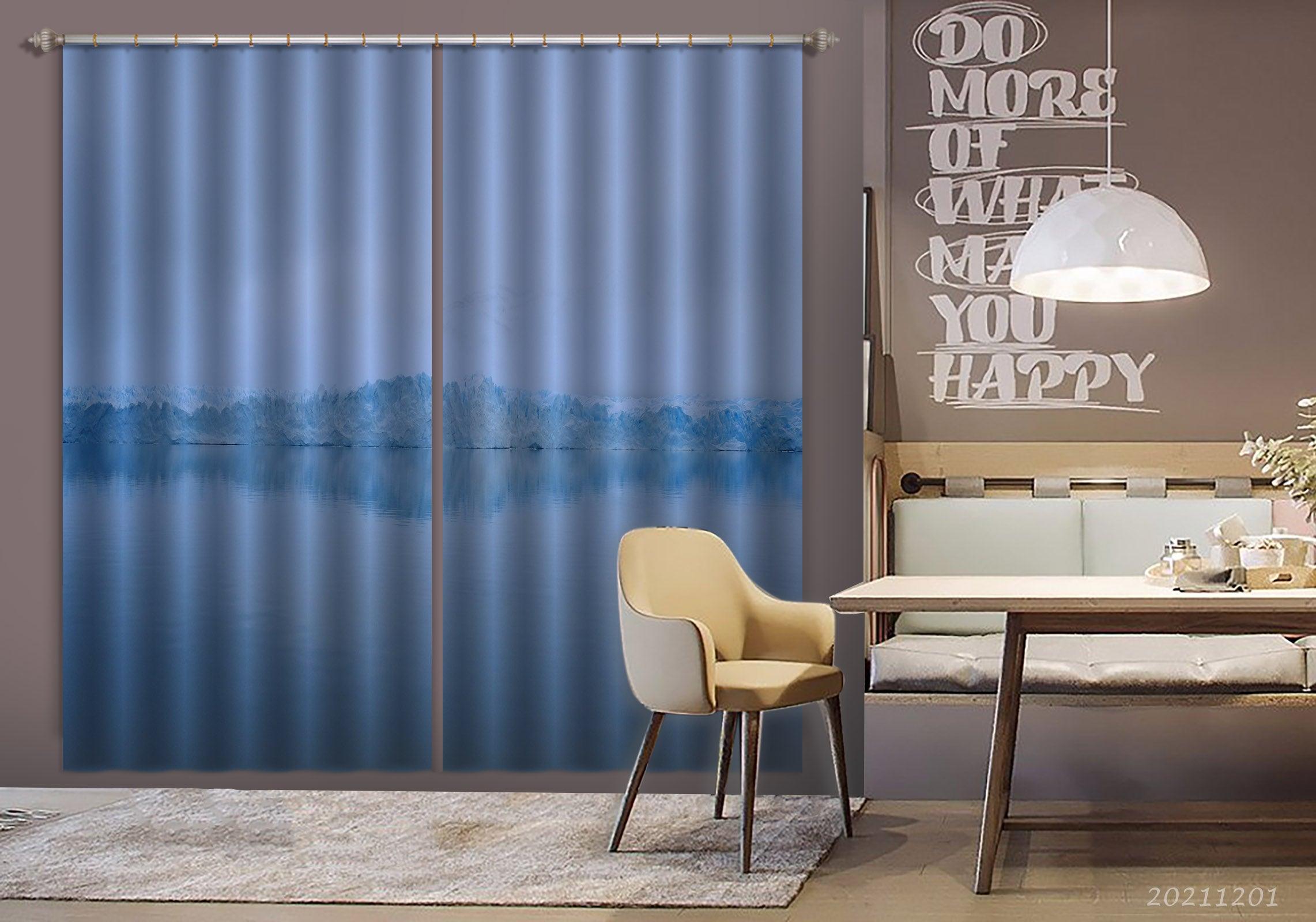 3D Lake Glacier White Landscape Curtains and Drapes LLL 42- Jess Art Decoration