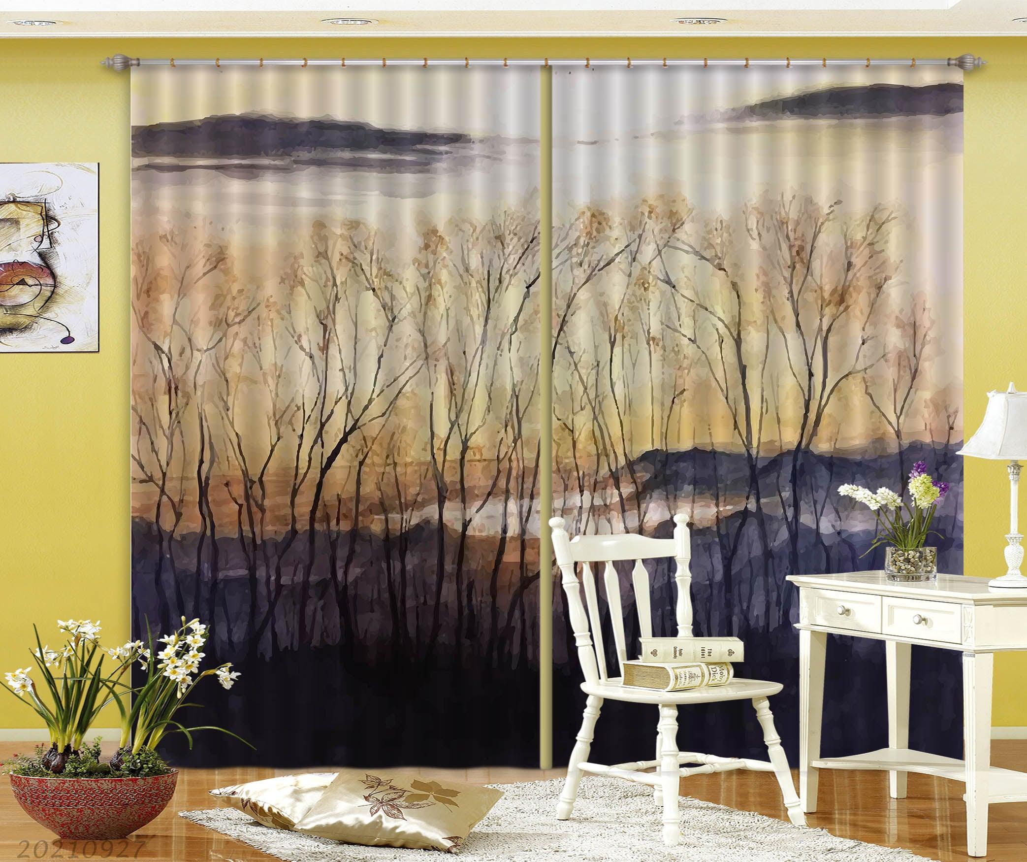 3D Landscape Oil Painting Curtains and Drapes LQH 139- Jess Art Decoration