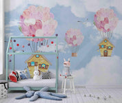 3D Balloon House Sky balloon house cloud sky mural wall mural wallpaper for nursery - view 4