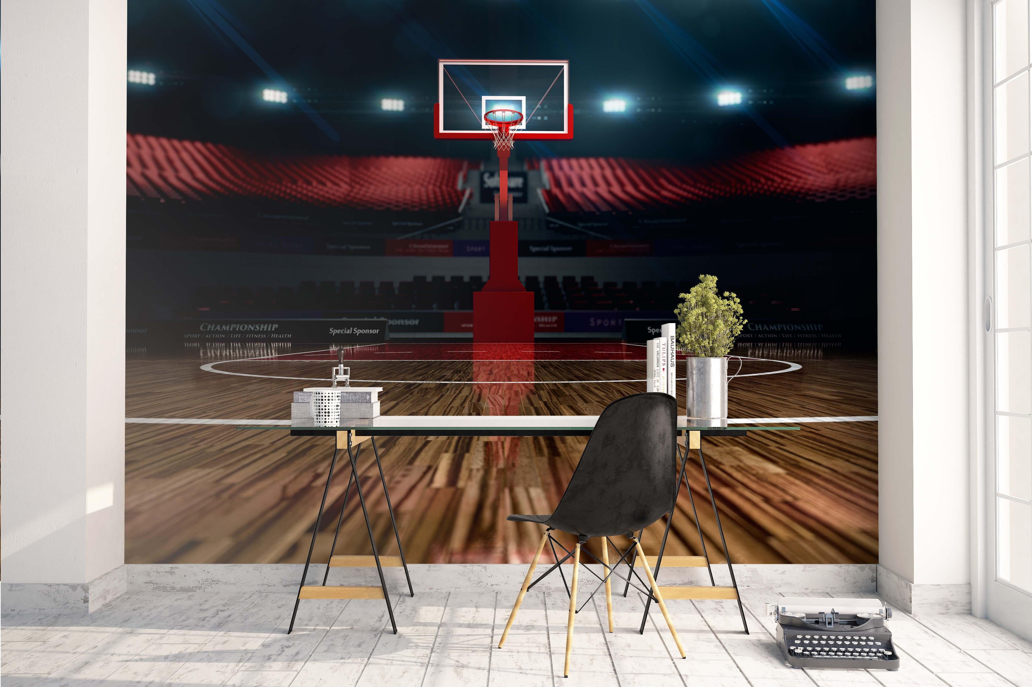 3D Basketball Hall Wall Mural Wallpaper LQH 125- Jess Art Decoration