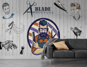 Barbershop Scissors Tool Men Shop Wallpaper barbershop graffiti wall mural for barber shop - view 4