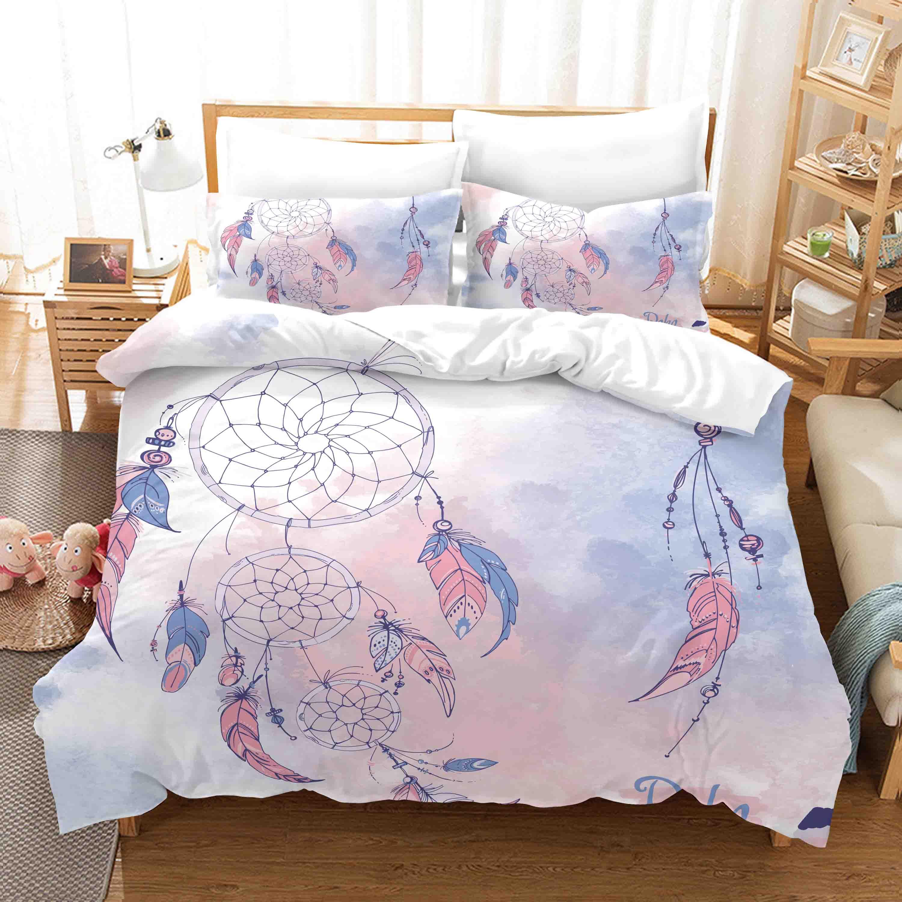 3D Watercolor Dream Catcher Quilt Cover Set Bedding Set Duvet Cover Pillowcases WJ 9740- Jess Art Decoration