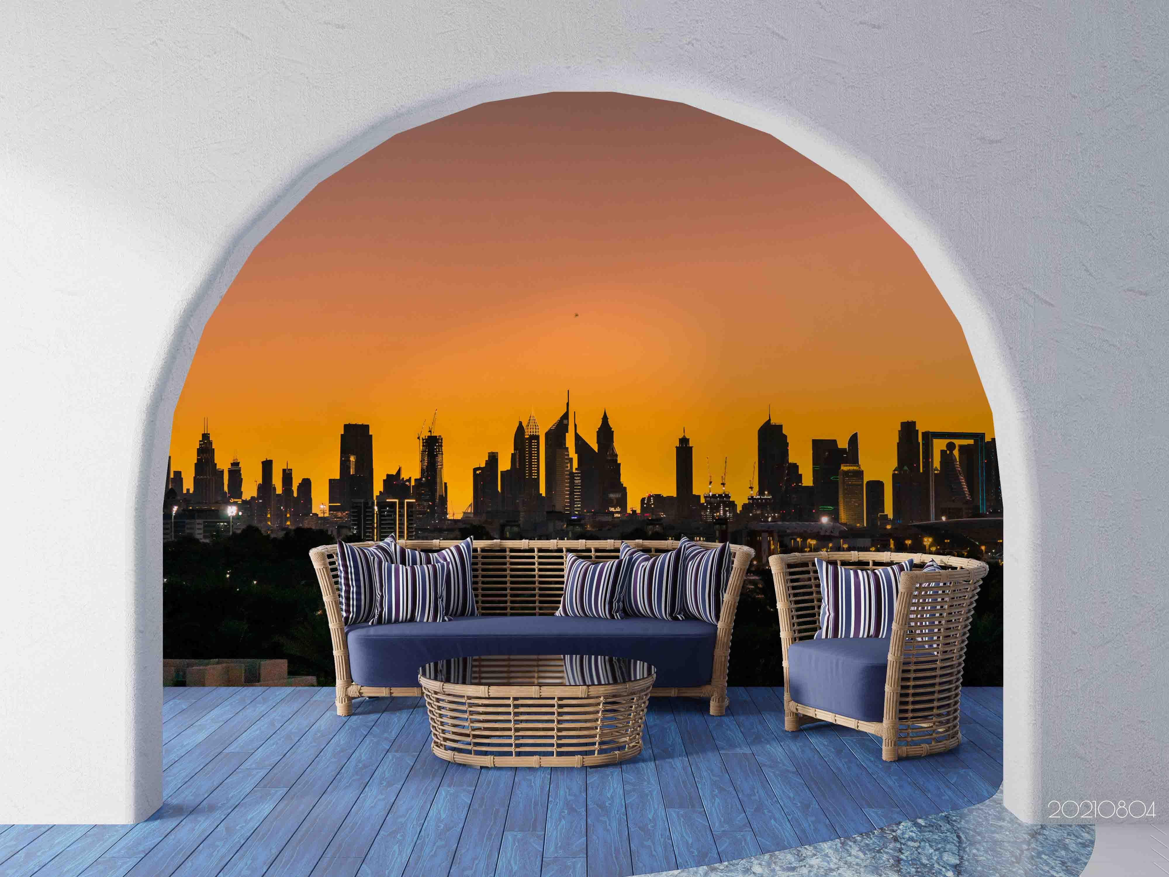 3D Dusk Modern Urban Landscape Wall Mural Wallpaper SWW4999- Jess Art Decoration