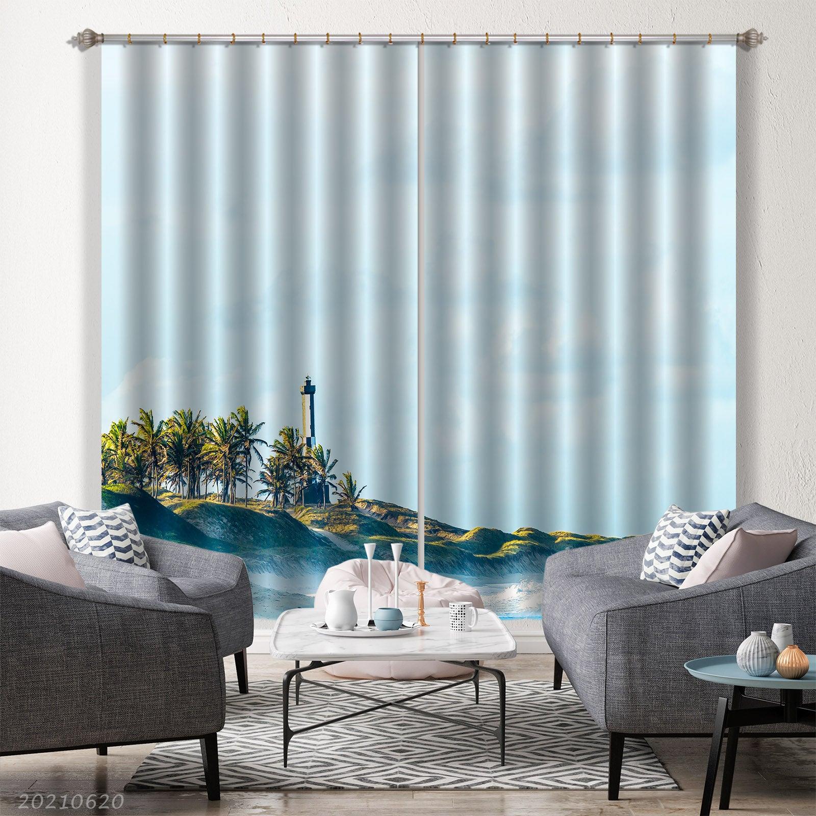 3D Abstract Blue Background Curtains and Drapes GD 886- Jess Art Decoration