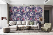 3D Hand Drawn Purple Rose Floral Wall Mural Wallpaper LQH 60- Jess Art Decoration