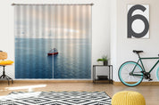 3D Ocean Ship Golden Sunbeam Curtains and Drapes GD 1752- Jess Art Decoration