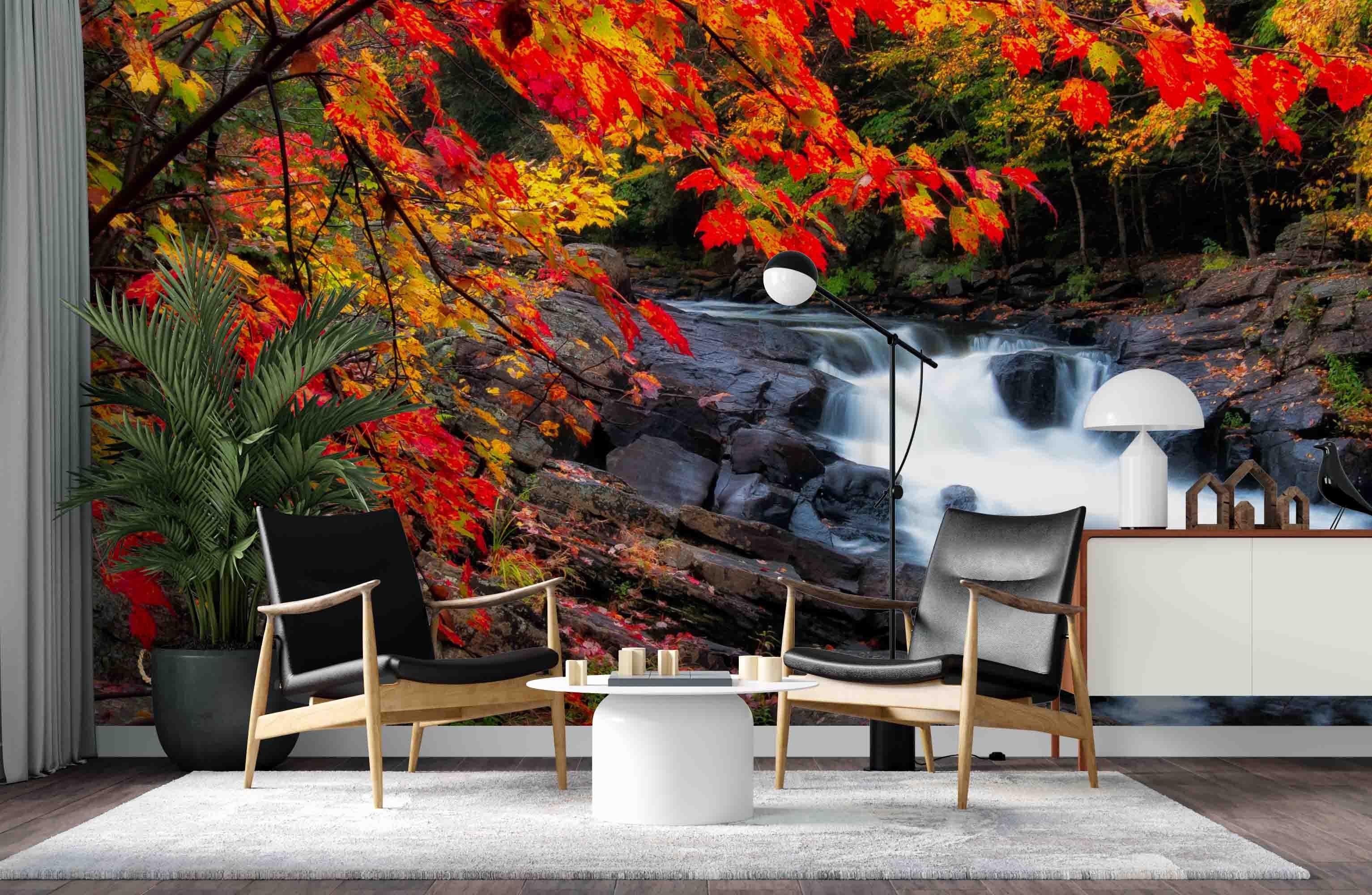 3D Maple Water Scenery Wall Mural Wallpaper A169 LQH- Jess Art Decoration