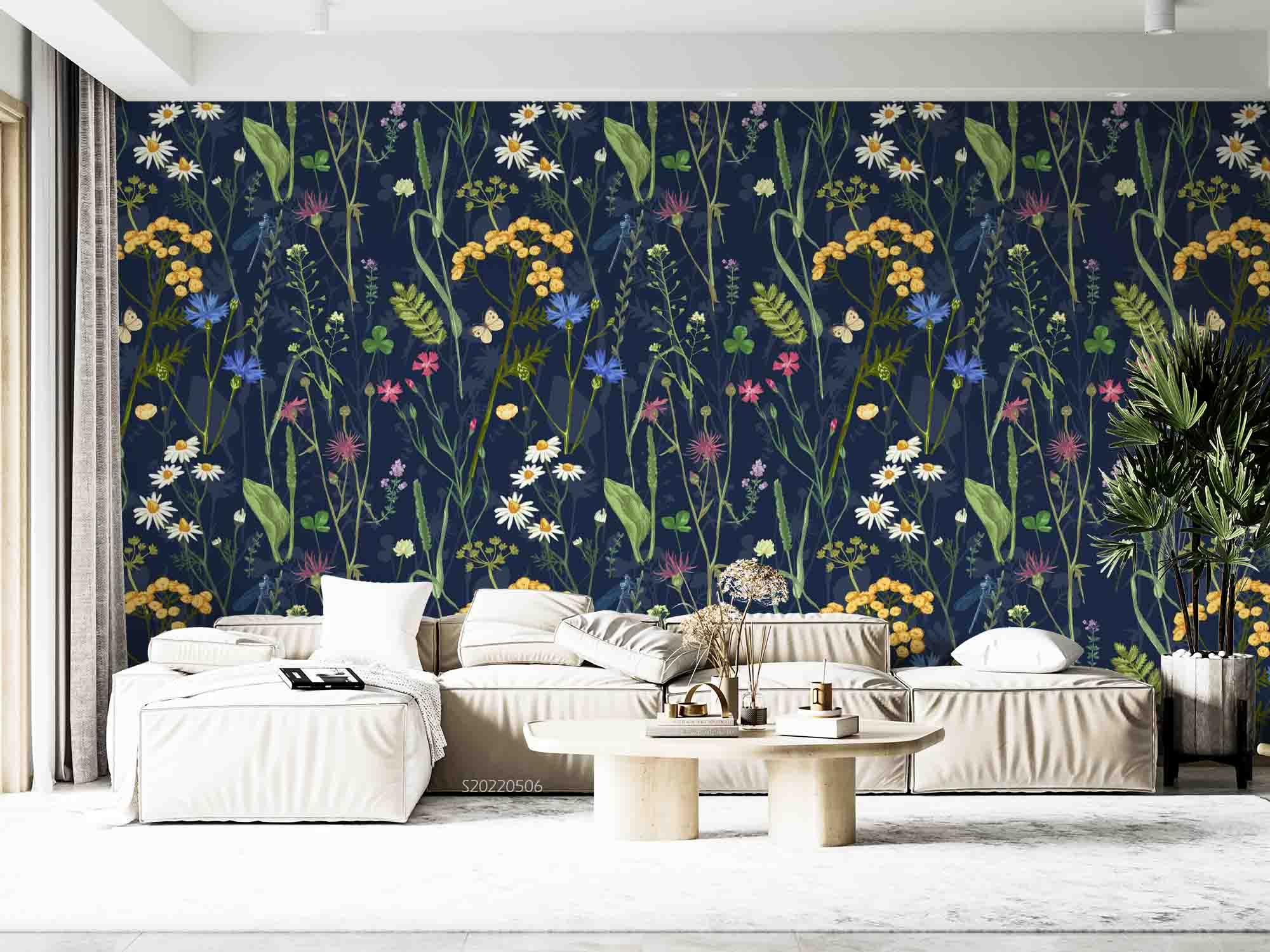 3D Watercolor Plants Leaves Floral Wall Mural Wallpaper GD 4600- Jess Art Decoration
