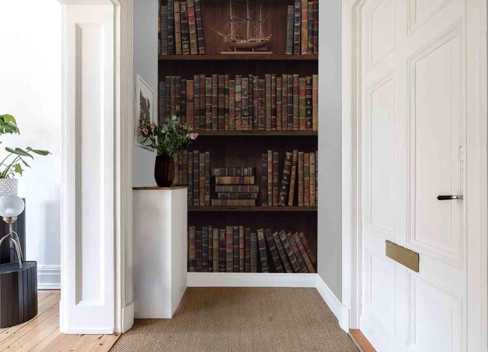 3D bookshelf pattern wall mural wallpaper 44- Jess Art Decoration