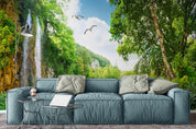 3D Waterfall Forest Bird Wall Mural Wallpaper 50- Jess Art Decoration